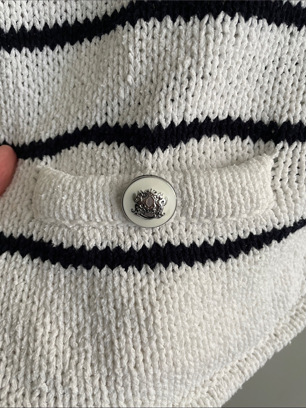 Classic striped Talbots cardigan tee-XS/S - Picture 4 of 9